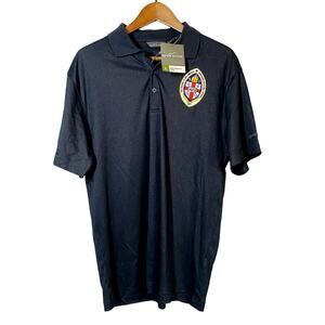 NEW! Eddie Bauer Polo Shirt Short Sleeve Casual Diocese Logo Black - M